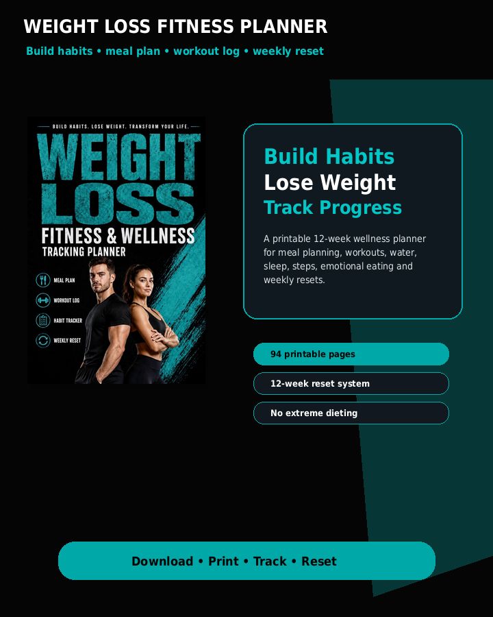 Weight Loss, Fitness and Wellness Tracking Planner