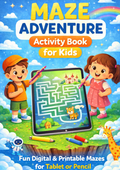 Maze Adventure Activity Book for Kids – Instant Digital Download
