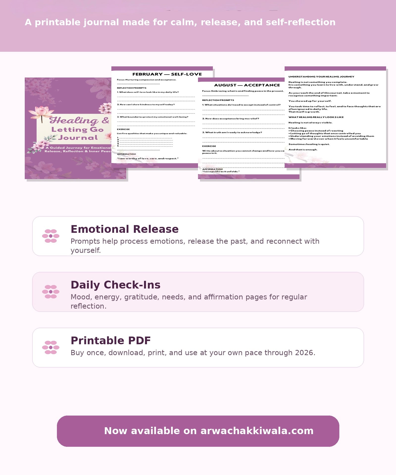 Healing & Letting Go Journal – Printable Guided Healing Journal