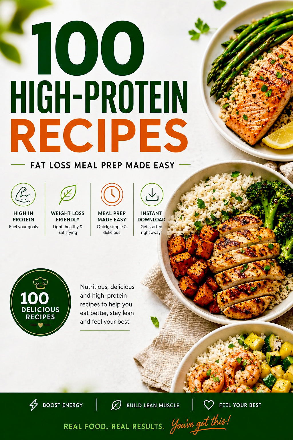 100 High-Protein Fat Loss Meal Prep Recipes