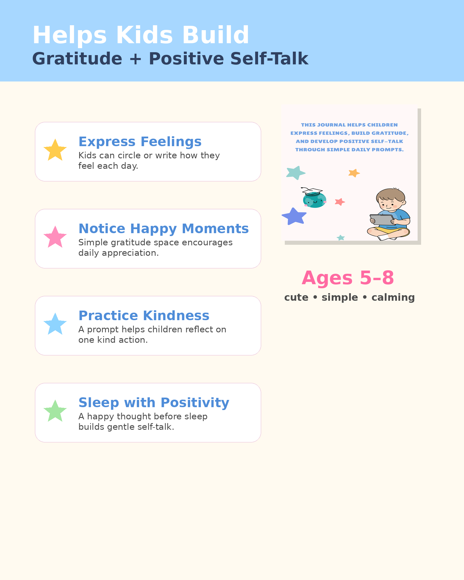 My Daily Gratitude Journal for Kids (Ages 5–8) instant download!