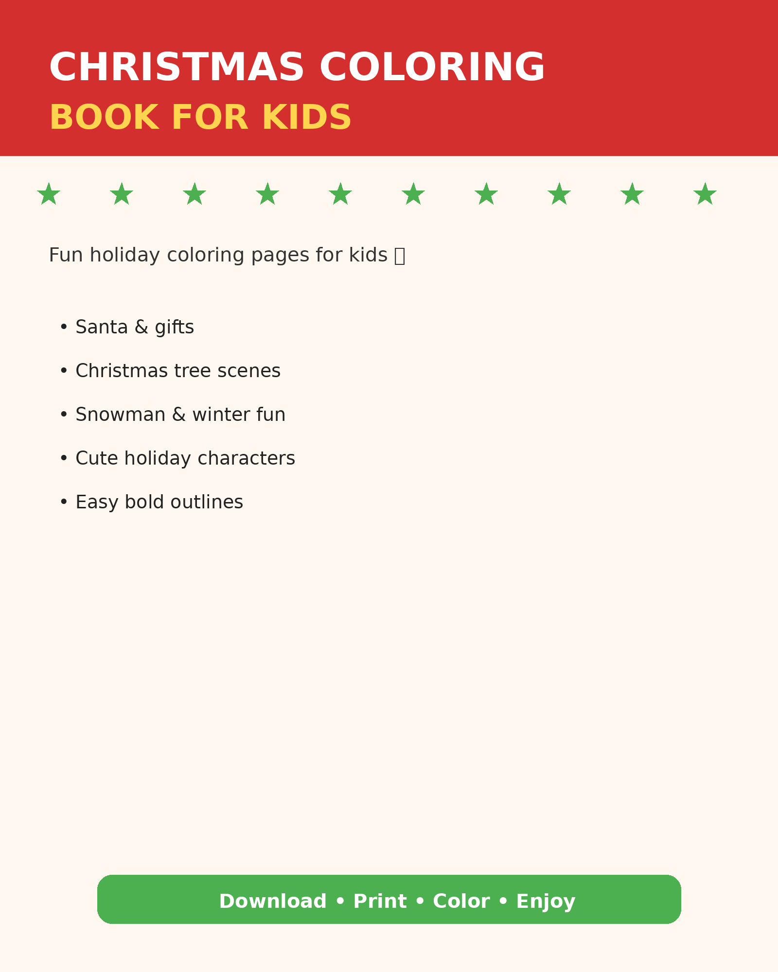 Christmas Coloring Book for Kids – Printable Holiday Fun