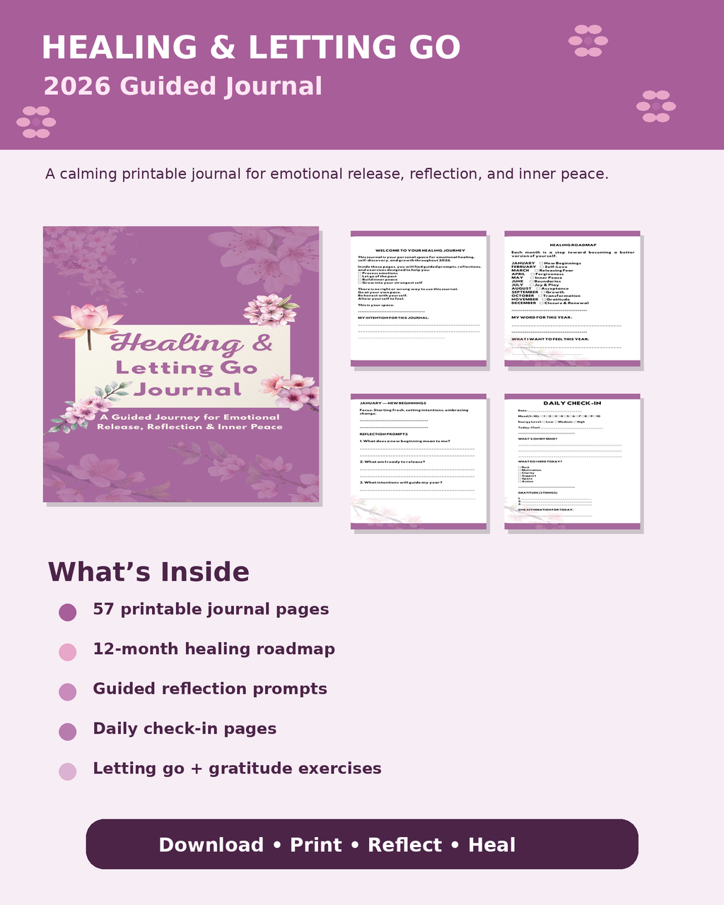 Healing & Letting Go Journal – Printable Guided Healing Journal