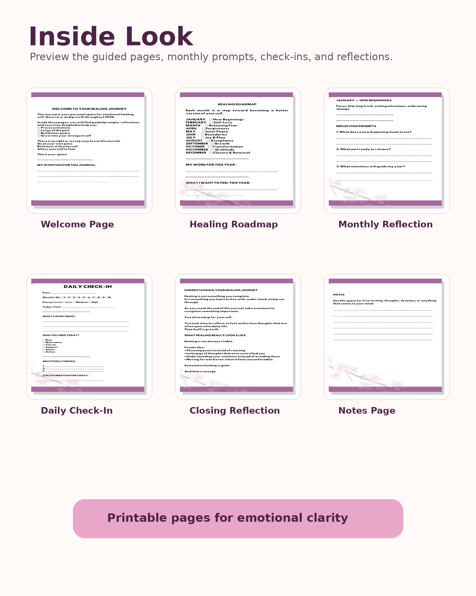 Healing & Letting Go Journal – Printable Guided Healing Journal