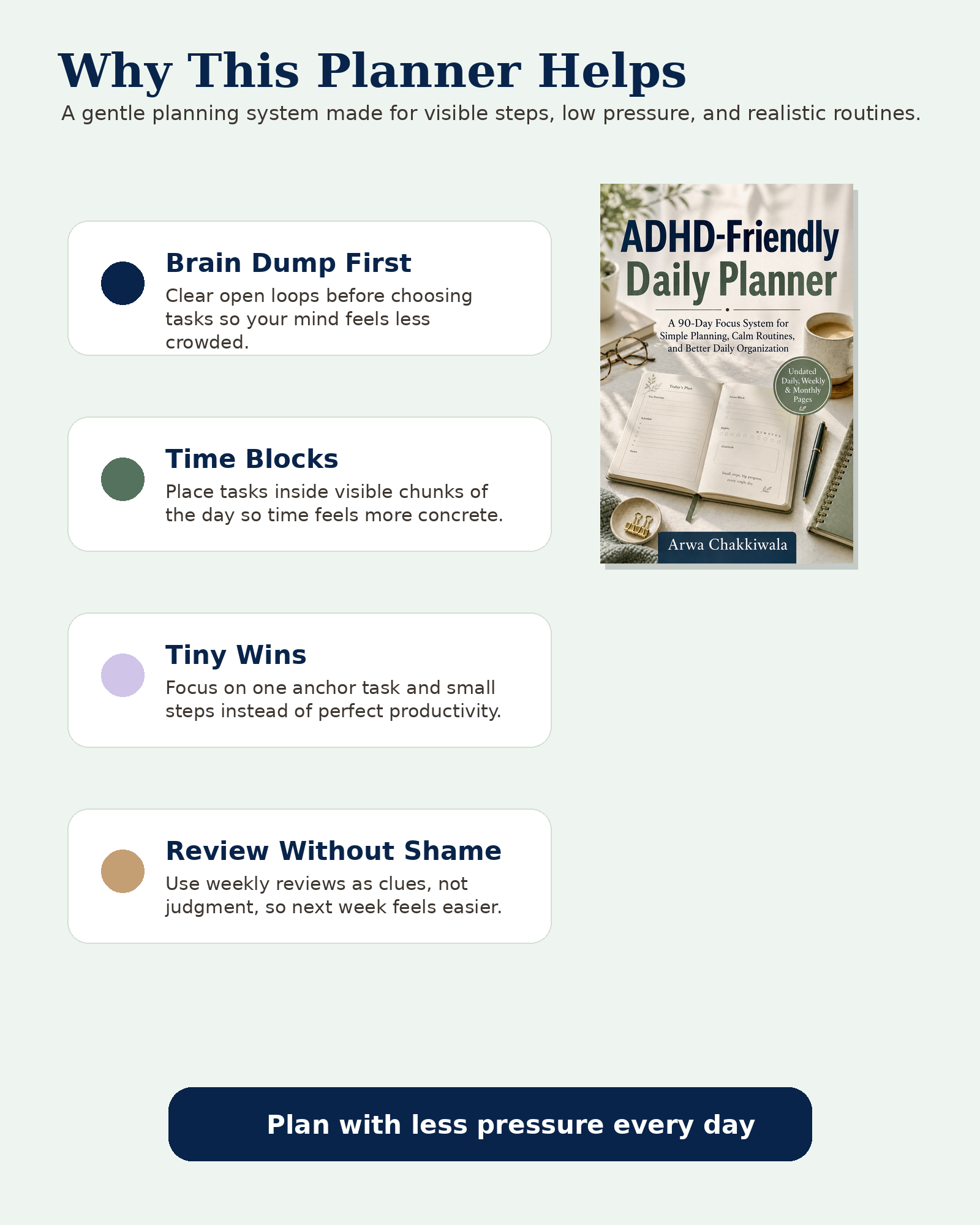 ADHD-Friendly Daily Planner - A gentle 90-day focus system