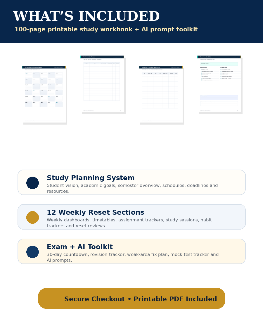 Student Success and Exam Reset Planner