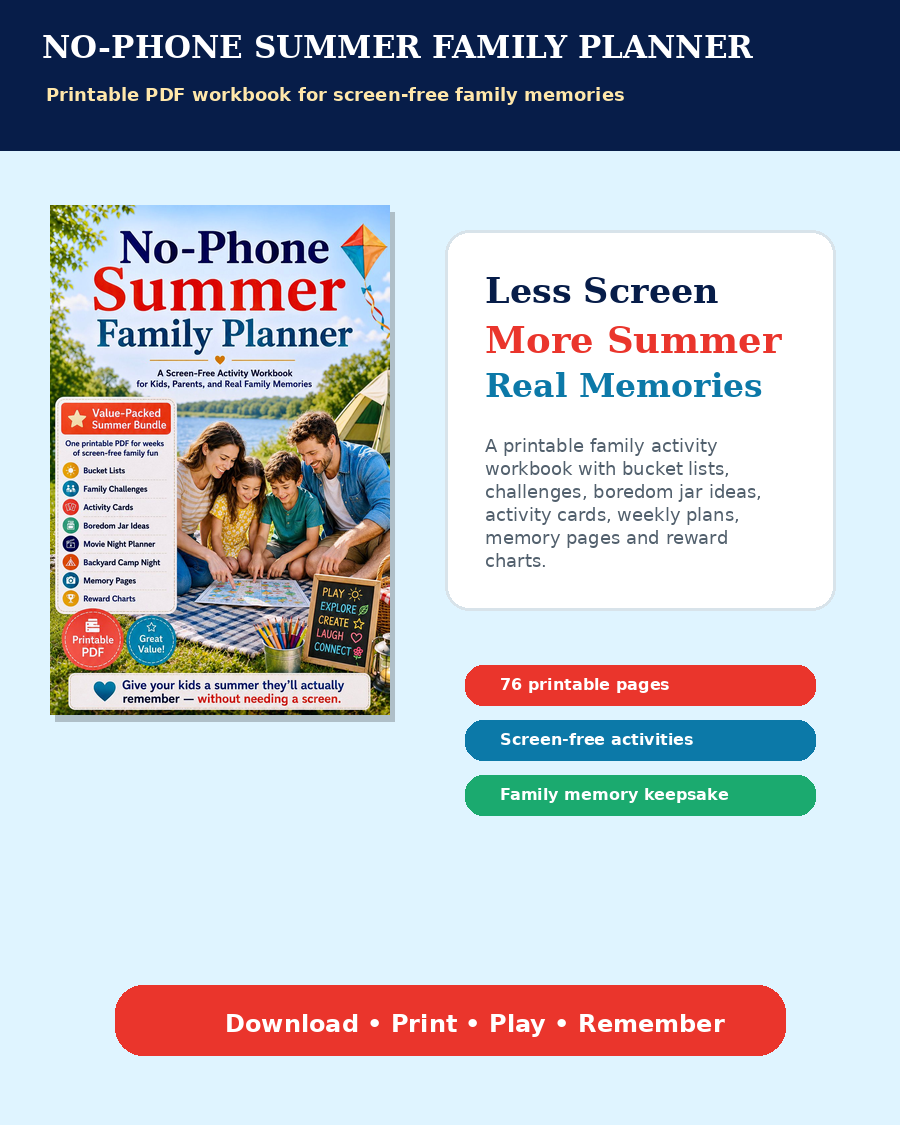 No-Phone Summer Family Planner