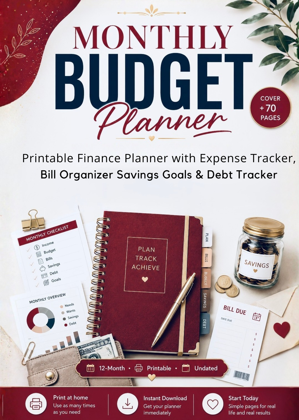 Money Budget Planner 2026 – Printable Monthly Finance Tracker
