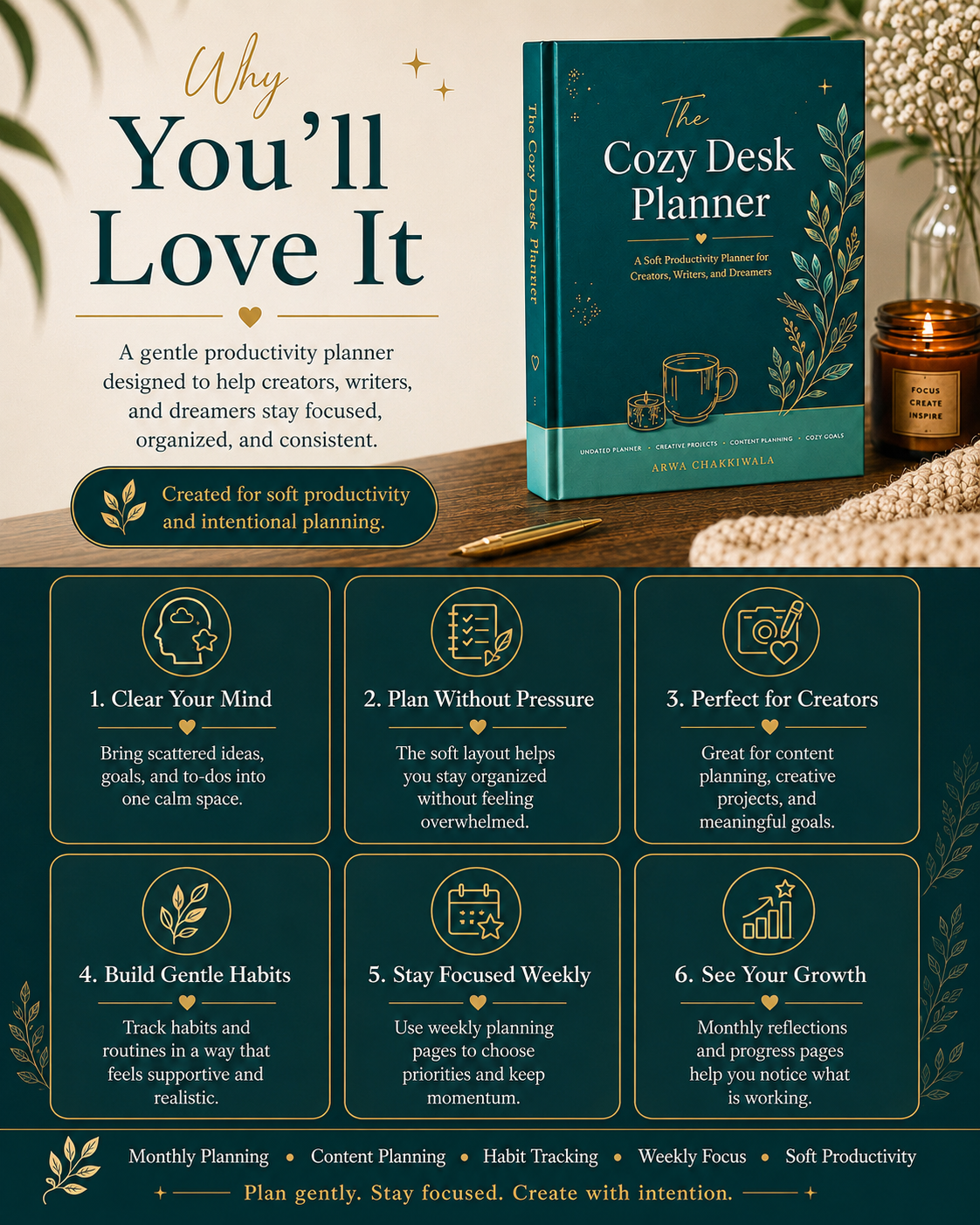 THE COZY DESK PLANNER - A soft productivity planner