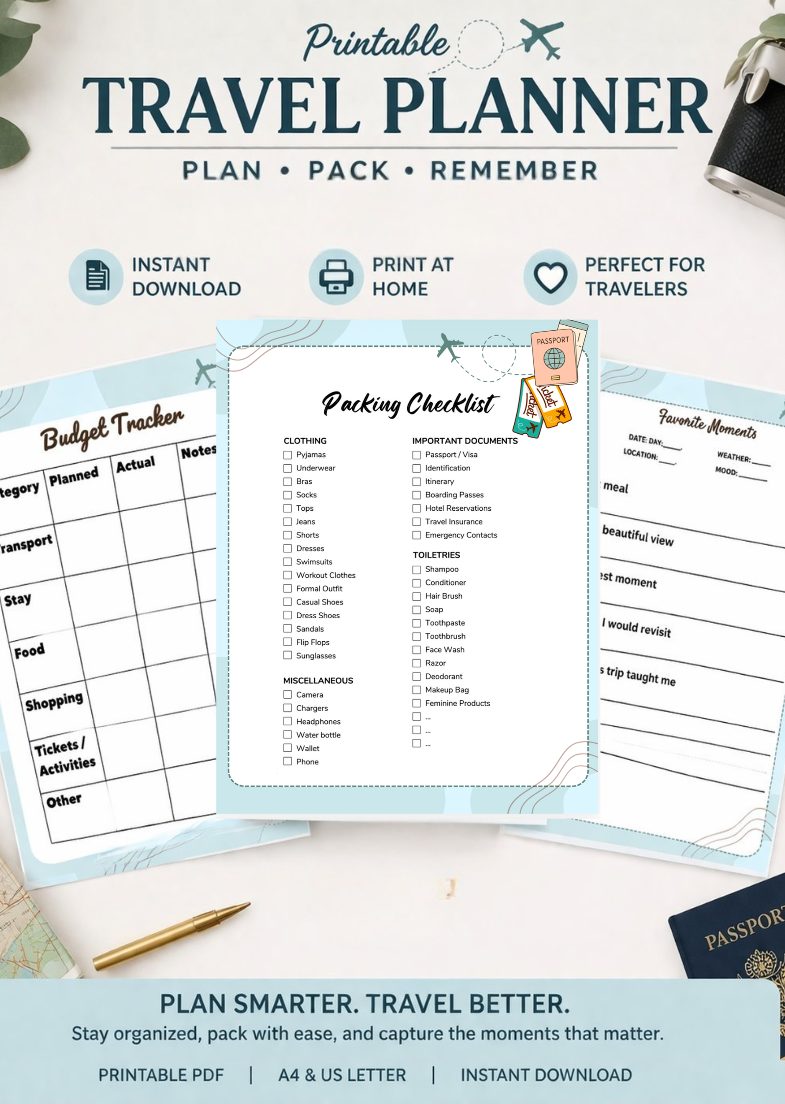 Travel Memories Journal: Your Trip Planner, Budget Tracker & Memory Keeper