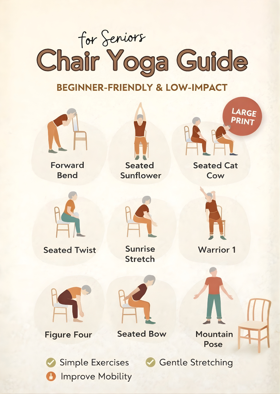 Chair Yoga Guide for Seniors - Strength, Balance & Flexibility