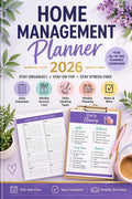 Home Management Planner 2026 – Printable Household Organizer
