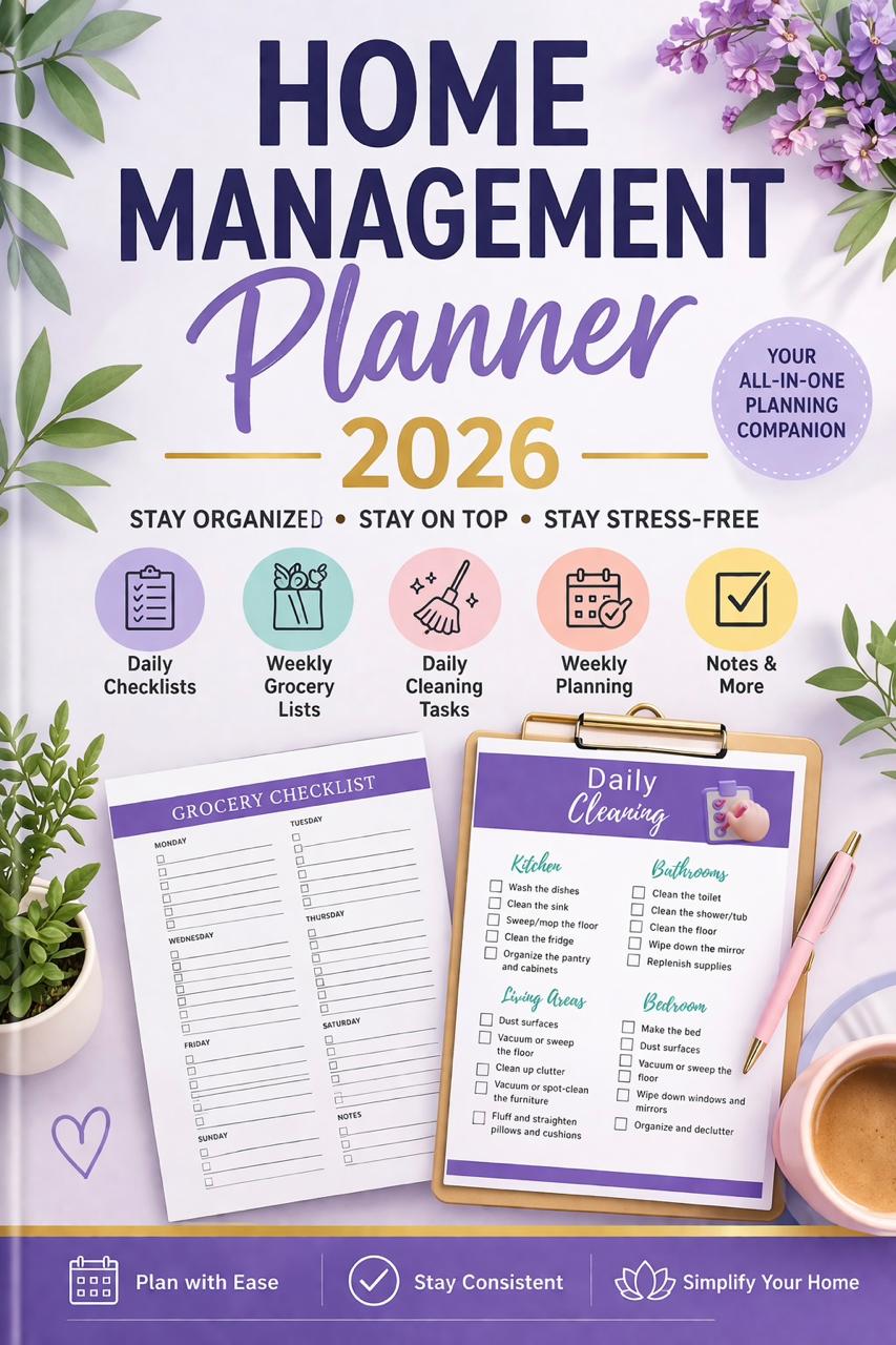 Home Management Planner 2026 – Printable Household Organizer