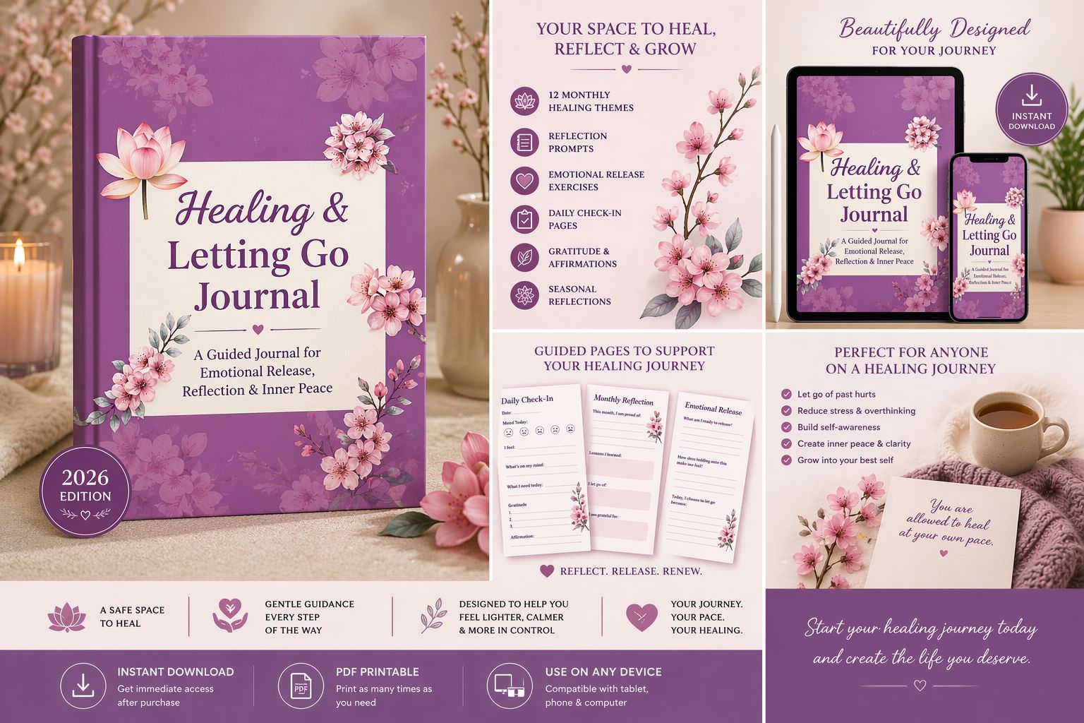 Healing & Letting Go Journal – Printable Guided Healing Journal