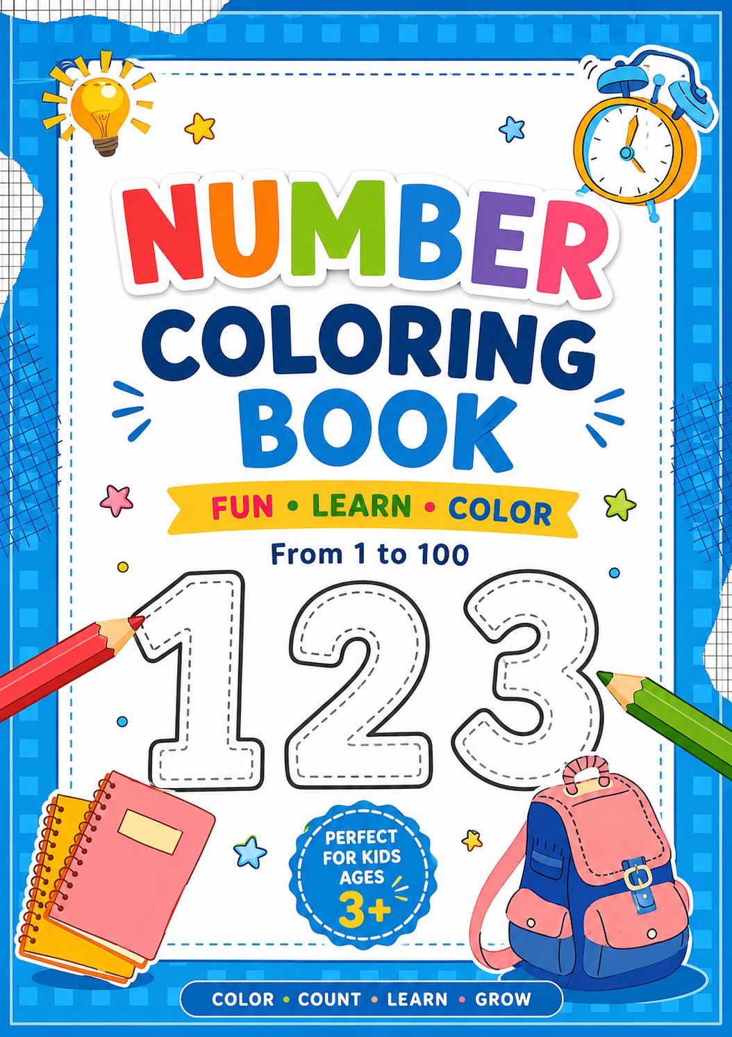 Number Coloring Book From 1 to 100