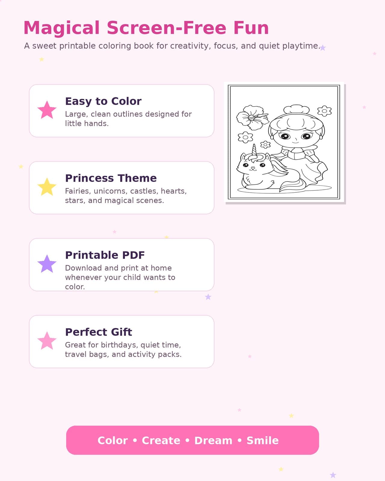 My First Fairy Princess Coloring Book Cute Princesses, Unicorns, Castles & Magical Fairy-Tale Fun
