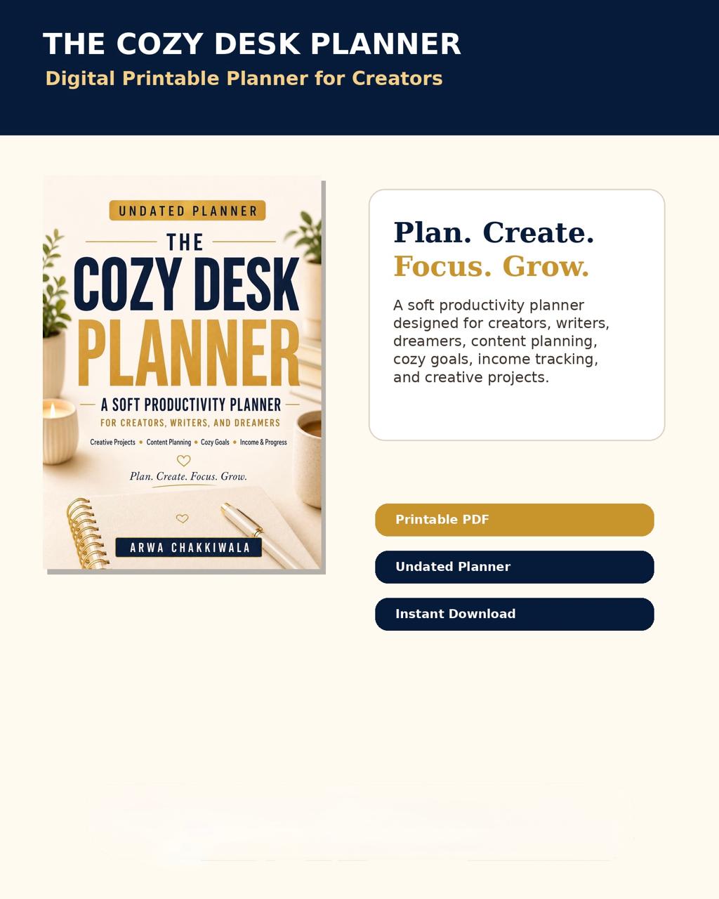 THE COZY DESK PLANNER - A soft productivity planner