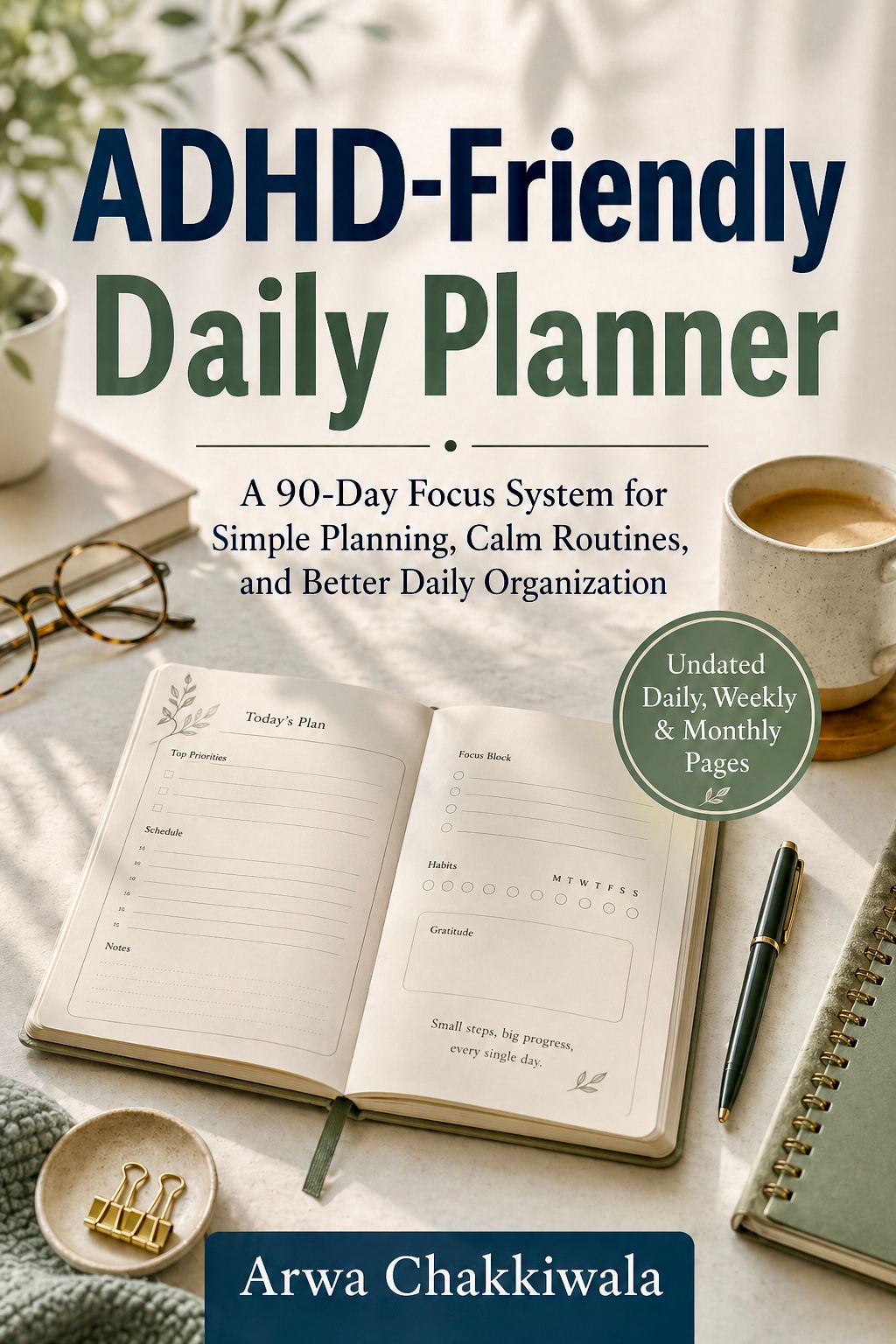 ADHD-Friendly Daily Planner - A gentle 90-day focus system